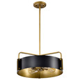 NUVO Lighting NUV-60-7843 Altos 4 Light Medium Pendant - Matte Black and Natural Brass Finish