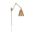 NUVO Lighting 60-7367 Bayard Swing Arm Lamp, Burnished Brass with Switch