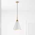 NUVO Lighting 60-7474 Tango, 1-Light, Medium Pendant, Matte White with Burnished Brass