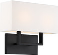 NUVO Lighting 60-6719 Tribeca, 2 Light, Vanity, Aged Bronze Finish with White Linen Shade