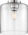 NUVO Lighting 60-6778 Chantecleer, 1-Light, Semi-Flush Fixture, Polished Nickel Finish with Clear Glass