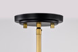 NUVO Lighting 60-7902 Admiral 1-Light Pendant, 6in, Matte Black and Natural Brass Finish, White Opal Glass