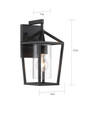 NUVO Lighting 60-6591 Hopewell, 1-Light, Small Lantern, Matte Black Finish with Clear Seeded Glass