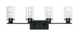NUVO Lighting 60-7274 Sommerset, 4-Light, Vanity Fixture, Matte Black Finish with Clear Glass