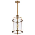 NUVO Lighting 60-7935 Yorktown 1-Light Pendant, Burnished Brass Finish, Clear Glass