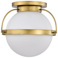 NUVO Lighting NUV-60-7782 Lakeshore 1 Light Large Flush - Natural Brass Finish - White Opal Glass