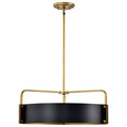 NUVO Lighting 60-7844 Altos 5-Light Large Pendant, Matte Black and Natural Brass Finish