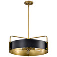 NUVO Lighting 60-7844 Altos 5-Light Large Pendant, Matte Black and Natural Brass Finish