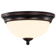 NUVO Lighting 62-1557 Center Lock 11in LED Flush Mount, 19W, 3000K, Mahogany Bronze Finish, Frosted Glass