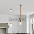 NUVO Lighting 60-7529 Intersection, 1-Light, Mini Pendant, Burnished Brass with Clear Glass