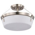 NUVO Lighting NUV-60-7763 Rowen 3 Light Semi Flush - Brushed Nickel Finish - Etched White Glass