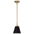 NUVO Lighting 60-7408 Dover, 1-Light, Small Pendant, Black with Vintage Brass