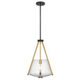 NUVO Lighting 60-7687 Starlight, 1-Light Foyer Pendant, Medium Base, 60W, Matte Black Finish: Clear Seeded Glass