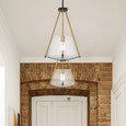 NUVO Lighting 60-7687 Starlight, 1-Light Foyer Pendant, Medium Base, 60W, Matte Black Finish: Clear Seeded Glass