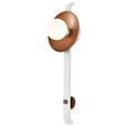 NUVO Lighting 60-7741 Colby 1-Light Wall Sconce, White and Natural Brass Finish