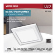 NUVO Lighting 62-1904 Blink Performer, 8W LED, 5in Square Fixture, White Finish, 5 CCT Selectable