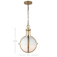 NUVO Lighting 60-7664 Lincoln, 1-Light Medium Pendant, Medium Base, 60W, Matte White Finish, White Opal Glass