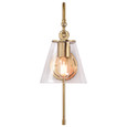 NUVO Lighting 60-7449 Dover, 1-Light, Wall Sconce, Vintage Brass with Clear Glass