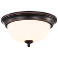 NUVO Lighting NUV-62-1558 Center Lock 13 Inch LED Flush Mount - 19 Watt - 3000K - Mahogany Bronze Finish - Frosted Glass