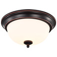 NUVO Lighting 62-1558 Center Lock 13in LED Flush Mount, 19W, 3000K, Mahogany Bronze Finish, Frosted Glass