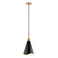 NUVO Lighting 60-7476 Tango, 1-Light, Large Pendant, Matte Black with Burnished Brass