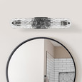 NUVO Lighting 60-7812 Glacier, 2 Light Vanity, Medium Base, 60W, Matte Black Finish, Ice Glass