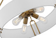 NUVO Lighting 60-7691 Halter, 4-Light Pendant, Medium Base, 60W -Natural Brass Finish, White Fabric Shade