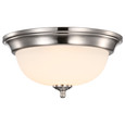 NUVO Lighting 62-1560 Center Lock 13in LED Flush Mount, 19W, 3000K, Brushed Nickel Finish, Frosted Glass