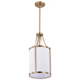 NUVO Lighting 60-7961 Easton 1-Light Pendant, Burnished Brass Finish, White Linen Shade