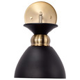 NUVO Lighting 60-7458 Perkins, 1-Light, Wall Sconce, Matte Black with Burnished Brass