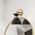 NUVO Lighting 60-7458 Perkins, 1-Light, Wall Sconce, Matte Black with Burnished Brass