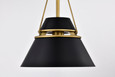 NUVO Lighting 60-7767 Adina 1-Light Small Pendant, Matte Black and Natural Brass Finish