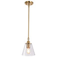 NUVO Lighting 60-7410 Dover, 1-Light, Small Pendant, Vintage Brass with Clear Glass