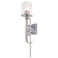 NUVO Lighting 60-7747 Terrace 1-Light Wall Sconce, Polished Nickel Finish, Crackel Glass