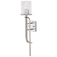 NUVO Lighting 60-7747 Terrace 1-Light Wall Sconce, Polished Nickel Finish, Crackel Glass