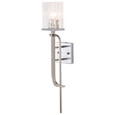 NUVO Lighting 60-7747 Terrace 1-Light Wall Sconce, Polished Nickel Finish, Crackel Glass