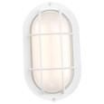 NUVO Lighting NUV-62-1388 LED Small Oval Bulk Head Fixture - White Finish with White Glass