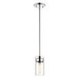 NUVO Lighting 60-7629 Intersection, 1-Light, Mini Pendant, Polished Nickel with Clear Glass
