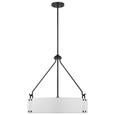 NUVO Lighting 60-7692 Halter, 4-Light Pendant, Medium Base, 60W, Matte Black Finish, White Fabric Shade