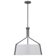 NUVO Lighting 60-7668 Livingston, 4-Light Pendant, Medium Base, 60W, Putty Gray Finish, White Linen Fabric Shade