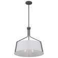 NUVO Lighting 60-7668 Livingston, 4-Light Pendant, Medium Base, 60W, Putty Gray Finish, White Linen Fabric Shade
