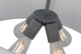 NUVO Lighting 60-7668 Livingston, 4-Light Pendant, Medium Base, 60W, Putty Gray Finish, White Linen Fabric Shade
