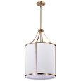 NUVO Lighting 60-7962 Easton 3 Light Pendant, Burnished Brass Finish, White Linen Shade