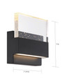 NUVO Lighting 62-1512 Ellusion, LED Medium Wall Sconce, 15W, Matte Black Finish with Seeded Glass