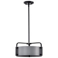 NUVO Lighting 60-7852 Altos 3 Light Small Pendant, Gray and Matte Black Finish