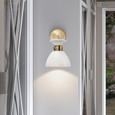NUVO Lighting 60-7459 Perkins, 1-Light, Wall Sconce, Matte White with Burnished Brass