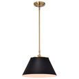 NUVO Lighting 60-7411 Dover, 1-Light, Medium Pendant, Black with Vintage Brass