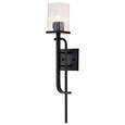 NUVO Lighting 60-7748 Terrace 1-Light Wall Sconce, Matte Black Finish, Crackel Glass