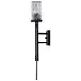 NUVO Lighting 60-7748 Terrace 1-Light Wall Sconce, Matte Black Finish, Crackel Glass