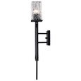NUVO Lighting 60-7748 Terrace 1-Light Wall Sconce, Matte Black Finish, Crackel Glass